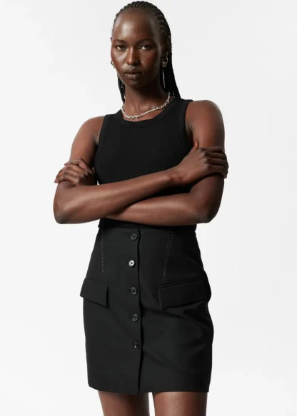 Buttoned Wool-Blend Mini Skirt | & Other Stories Discount