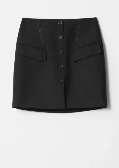 Buttoned Wool-Blend Mini Skirt | & Other Stories Discount