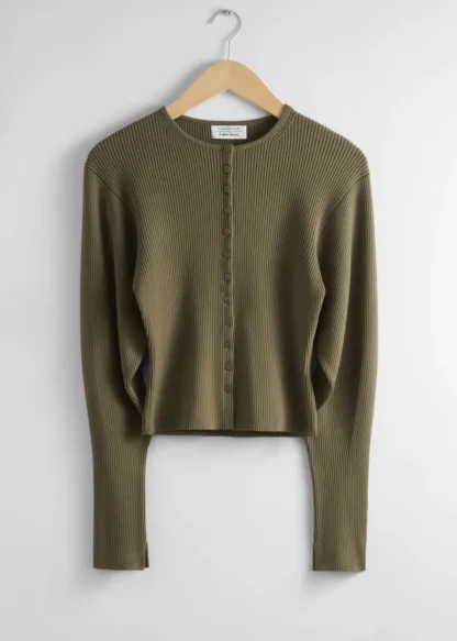 Fitted Rib-Knit Cardigan | & Other Stories Flash Sale