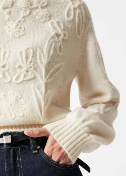 Floral-Appliqué Knit Sweater | & Other Stories Flash Sale
