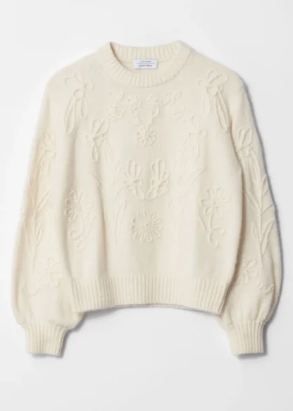 Floral-Appliqué Knit Sweater | & Other Stories Flash Sale