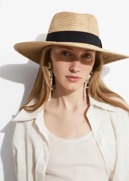 Grosgrain-Trimmed Straw Hat | & Other Stories Sale