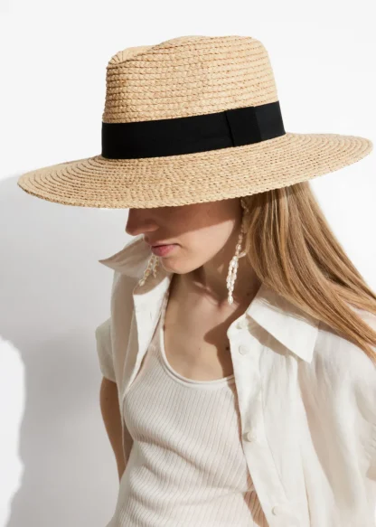 Grosgrain-Trimmed Straw Hat | & Other Stories Sale