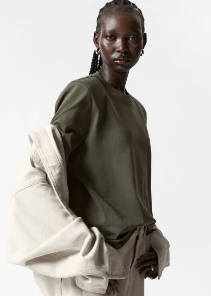 Padded-Shoulder Cotton T-Shirt | & Other Stories Sale
