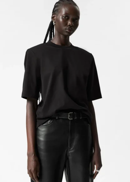 Padded-Shoulder Cotton T-Shirt | & Other Stories Sale