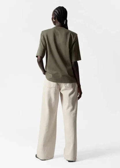 Padded-Shoulder Cotton T-Shirt | & Other Stories Sale