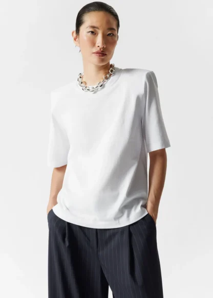 Padded-Shoulder Cotton T-Shirt | & Other Stories Sale