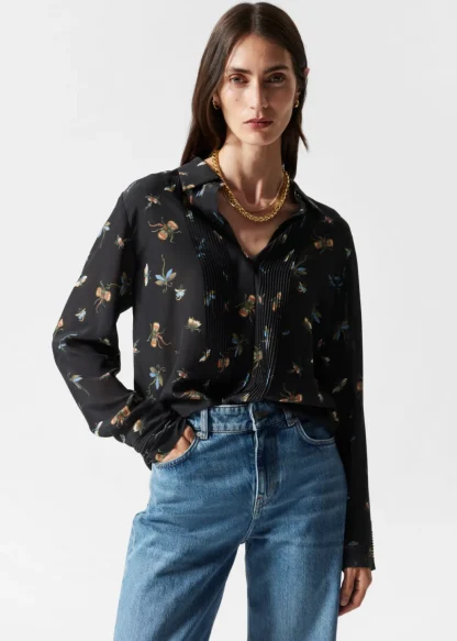 Pintuck-Detailed Silk Shirt | & Other Stories Clearance
