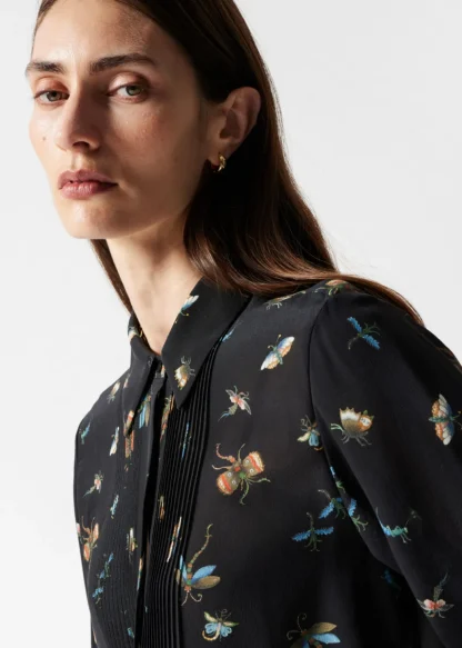 Pintuck-Detailed Silk Shirt | & Other Stories Clearance