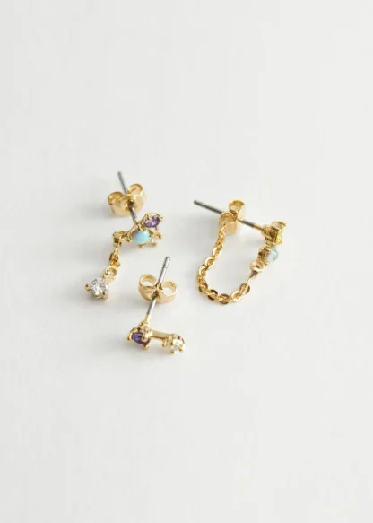 Rhinestone Chain Drop Earrings | & Other Stories Best