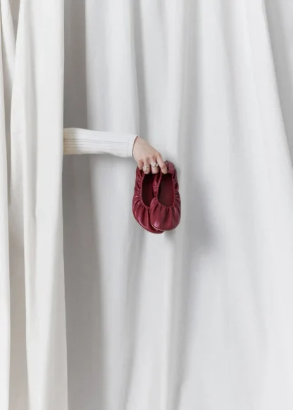 Ruched Leather Ballet Flats | & Other Stories Clearance