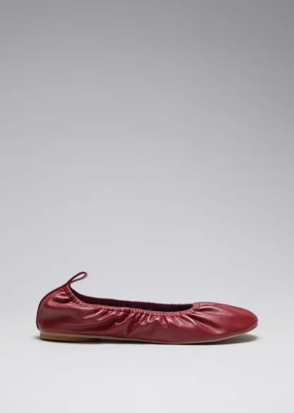 Ruched Leather Ballet Flats | & Other Stories Clearance