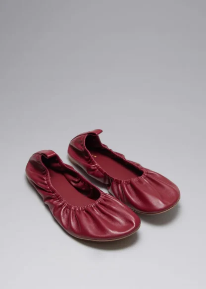 Ruched Leather Ballet Flats | & Other Stories Clearance