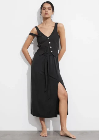 V-Neck Cupro Midi Dress | & Other Stories Sale