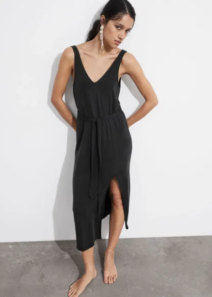 V-Neck Cupro Midi Dress | & Other Stories Sale