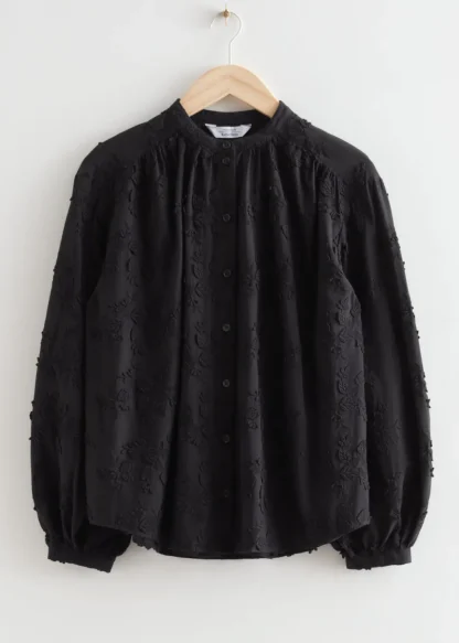 Voluminous Floral-Appliqué Blouse | & Other Stories Clearance