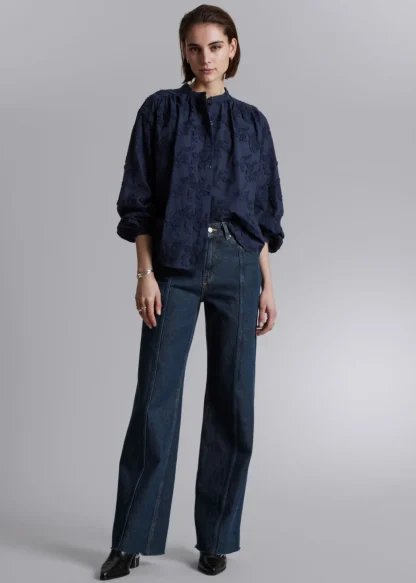 Voluminous Floral-Appliqué Blouse | & Other Stories Clearance