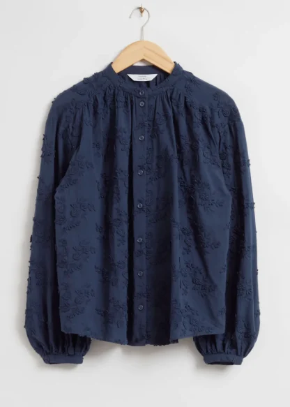 Voluminous Floral-Appliqué Blouse | & Other Stories Clearance