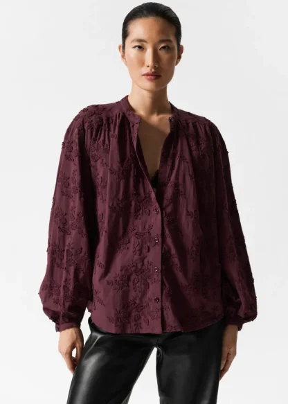 Voluminous Floral-Appliqué Blouse | & Other Stories Clearance