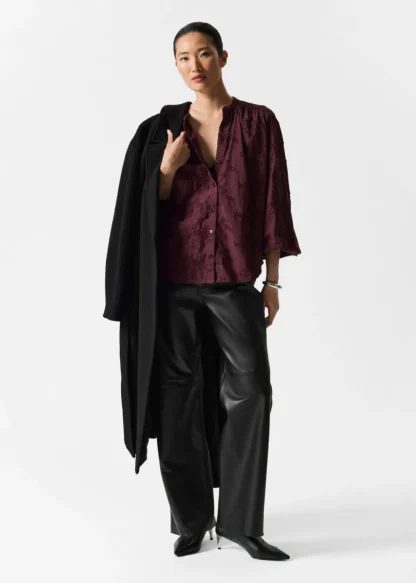 Voluminous Floral-Appliqué Blouse | & Other Stories Clearance