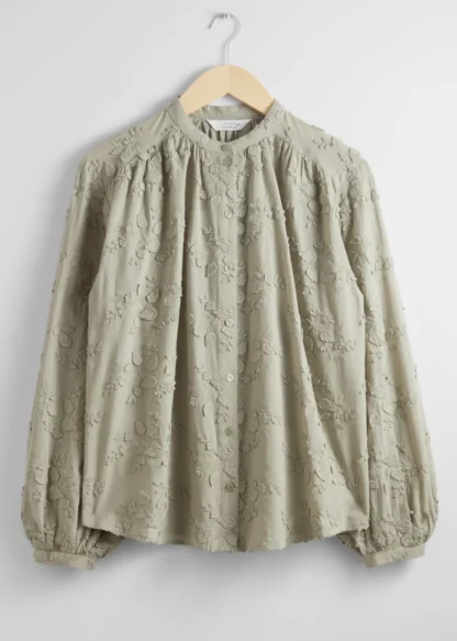 Voluminous Floral-Appliqué Blouse | & Other Stories Clearance