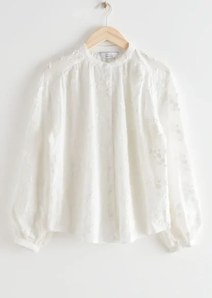 Voluminous Floral-Appliqué Blouse | & Other Stories Clearance