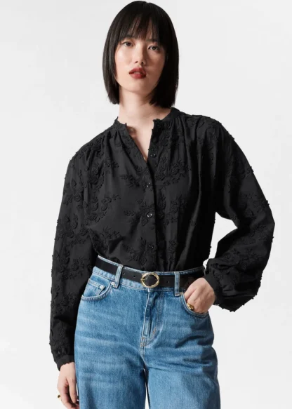 Voluminous Floral-Appliqué Blouse | & Other Stories Clearance