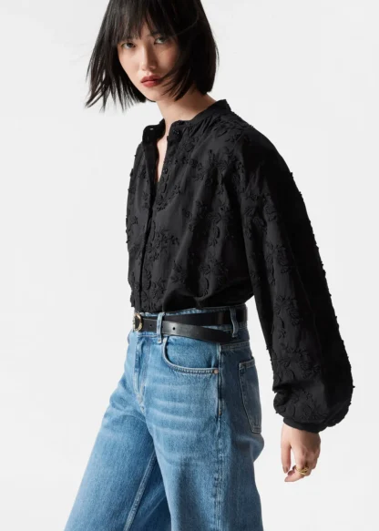Voluminous Floral-Appliqué Blouse | & Other Stories Clearance