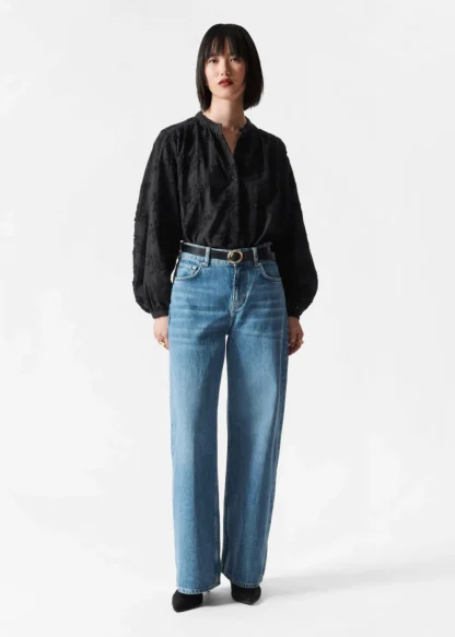 Voluminous Floral-Appliqué Blouse | & Other Stories Clearance