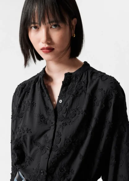 Voluminous Floral-Appliqué Blouse | & Other Stories Clearance